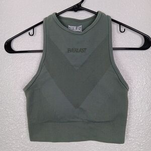 Everlast Sport Bra Crop Top Size 4 Green Activewear Racerback Womens Athletic